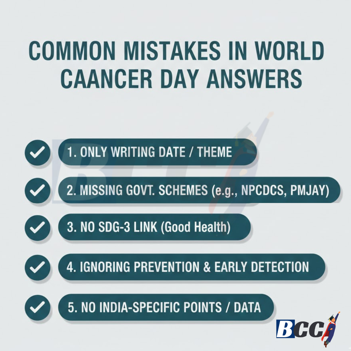 Common Mistakes in Cancer Day Answers