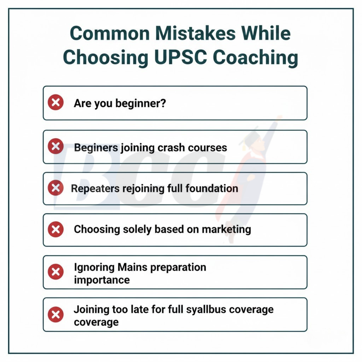Common Mistakes in Course Selection