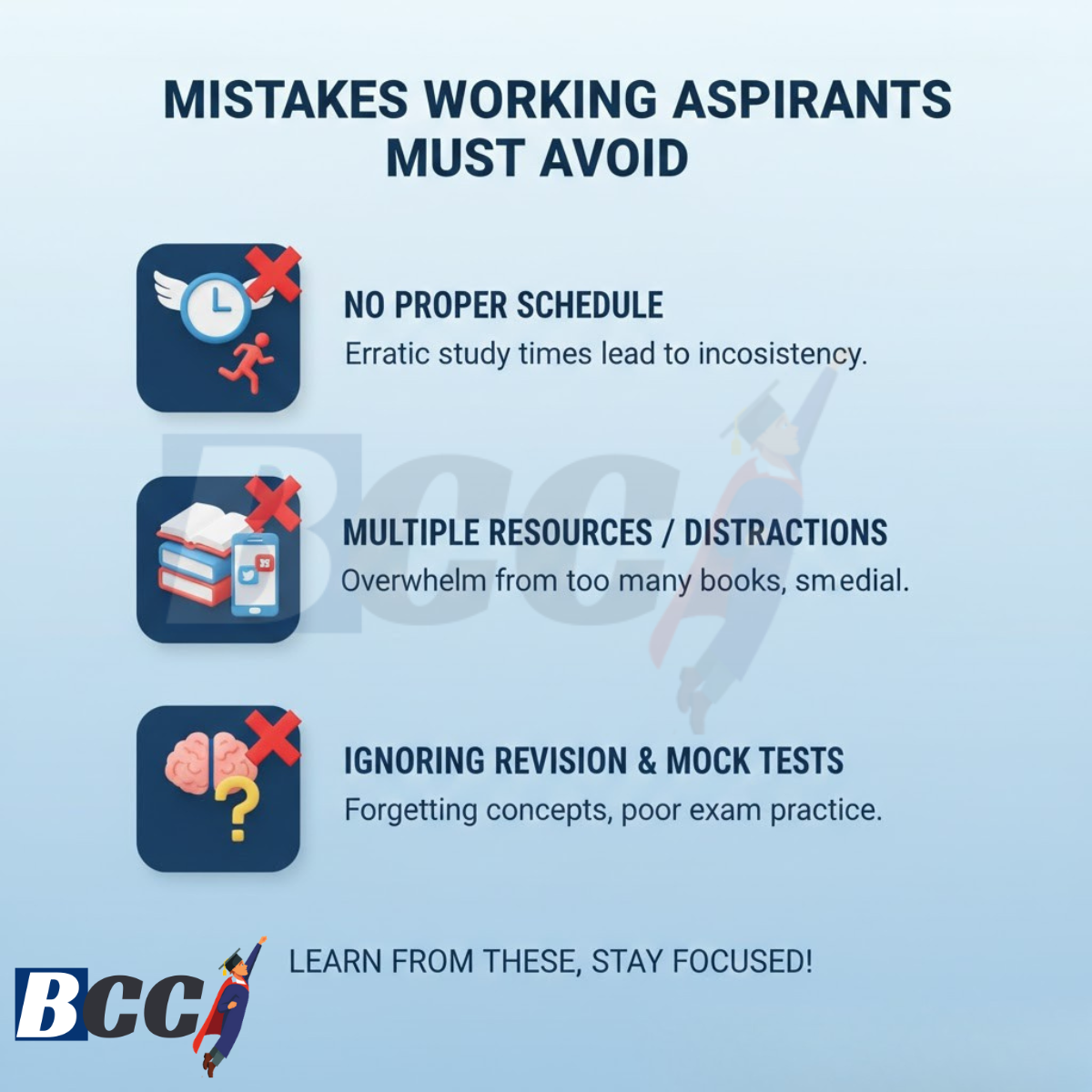 Mistakes Working Aspirants Must Avoid