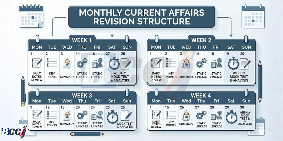 Monthly Current Affairs Revision Structure